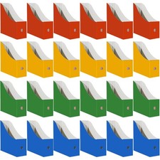 Cardboard Magazine Holder 24 Pack , Sturdy Book Bins for Classroom, Vertical...