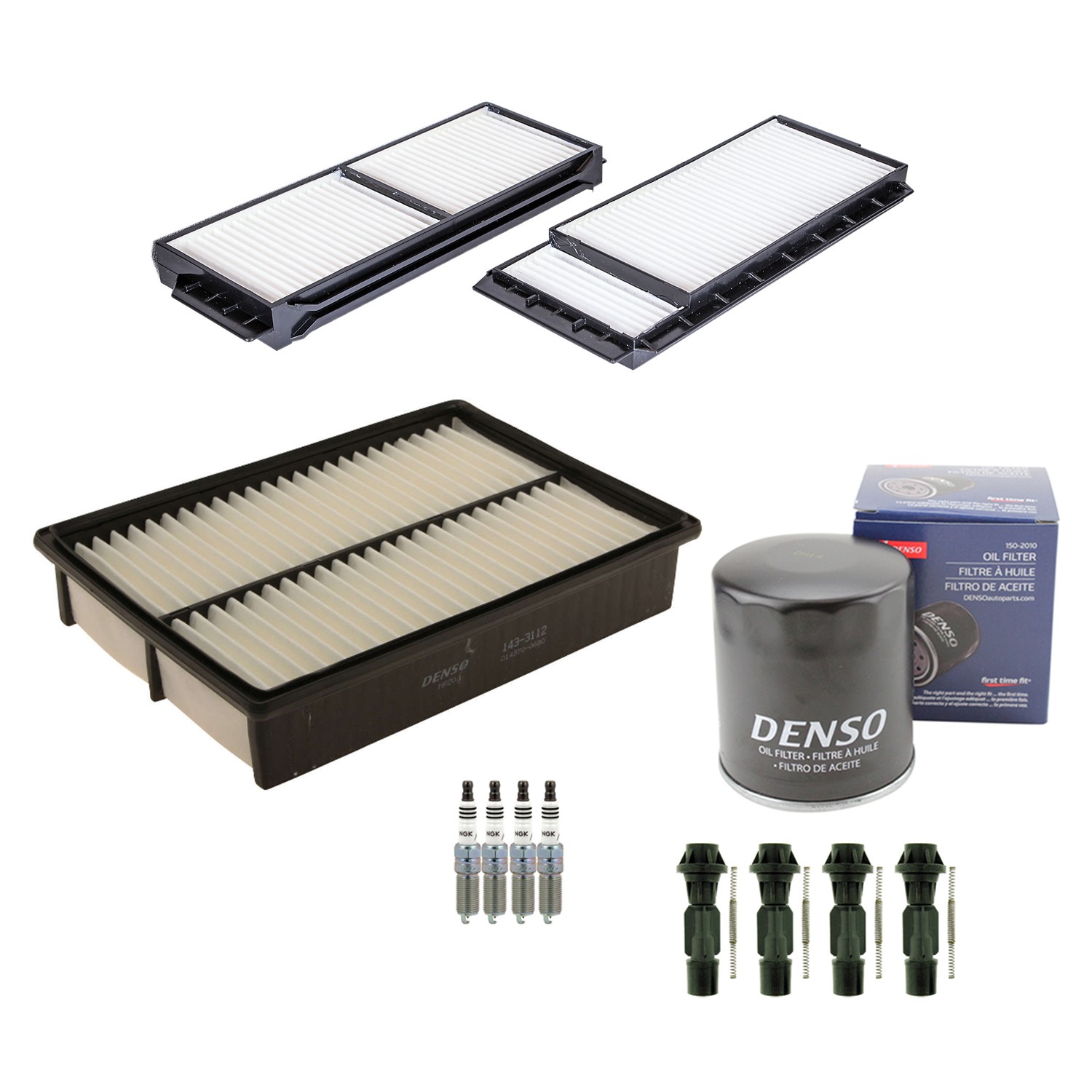 Denso Tune Up Kit NGK 4 Spark Plugs  Boots Kit for Mazda 3 2.0L L4 DOHC GAS