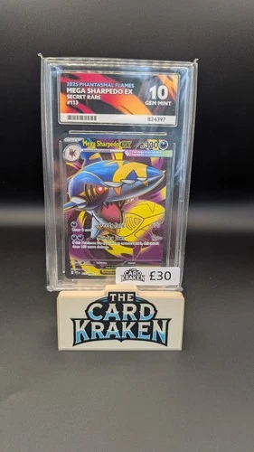 Mega Sharpedo EX 113/094 Me02: Phantasmal Flames Holo Ace Gem Mint 10