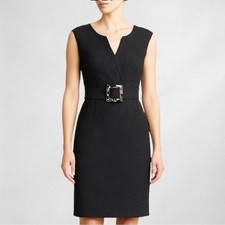 Eliza J Black Jacquard Sheath Dress 10 Wedding Guest Midi