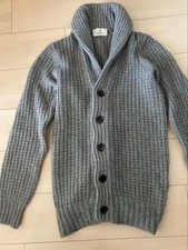 EDIFICE Wool Blend Shawl Collar Cardigan M Gray Used
