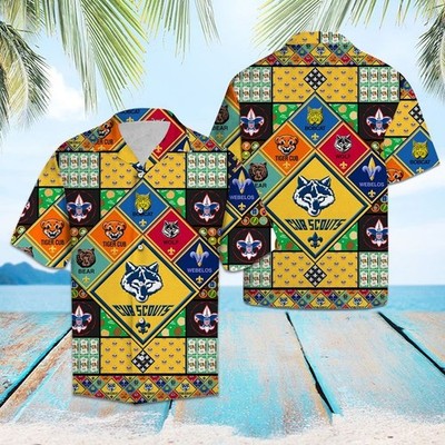 Scout Team Hawaiian Shirt For Men Summer Button Up