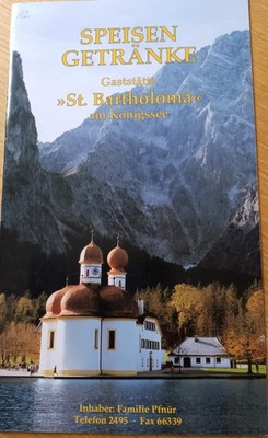 Speisekarte vom Königsee
