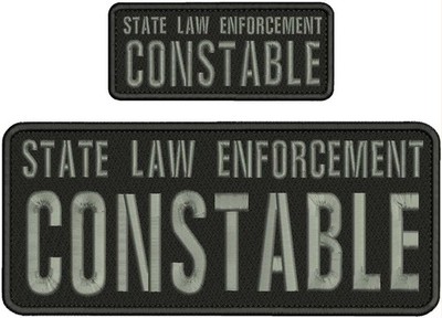 STATE L E CONSTABLE EMB PATCH 4X10 &2X5 VELCR@ ON BACK GRAY ON BLACK