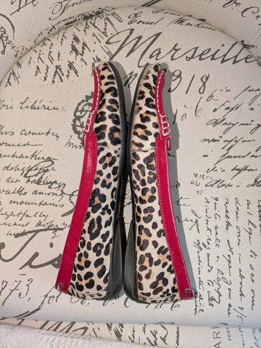 Sperry Top Sider stampa leopardata pelliccia di vitello rosso bordo vernice taglia 10 ballerine:LEGGI - Foto 5 di 13
