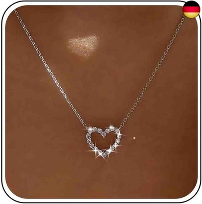 Boho Hochzeit Cz Tiny Heart Halskette Gold Silber Kleine Strass Zierliche Herz