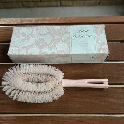 Vtg Stanley Lady Catherine Pink 7  Travel CLOTHES BRUSH Never Used Open Box USA!