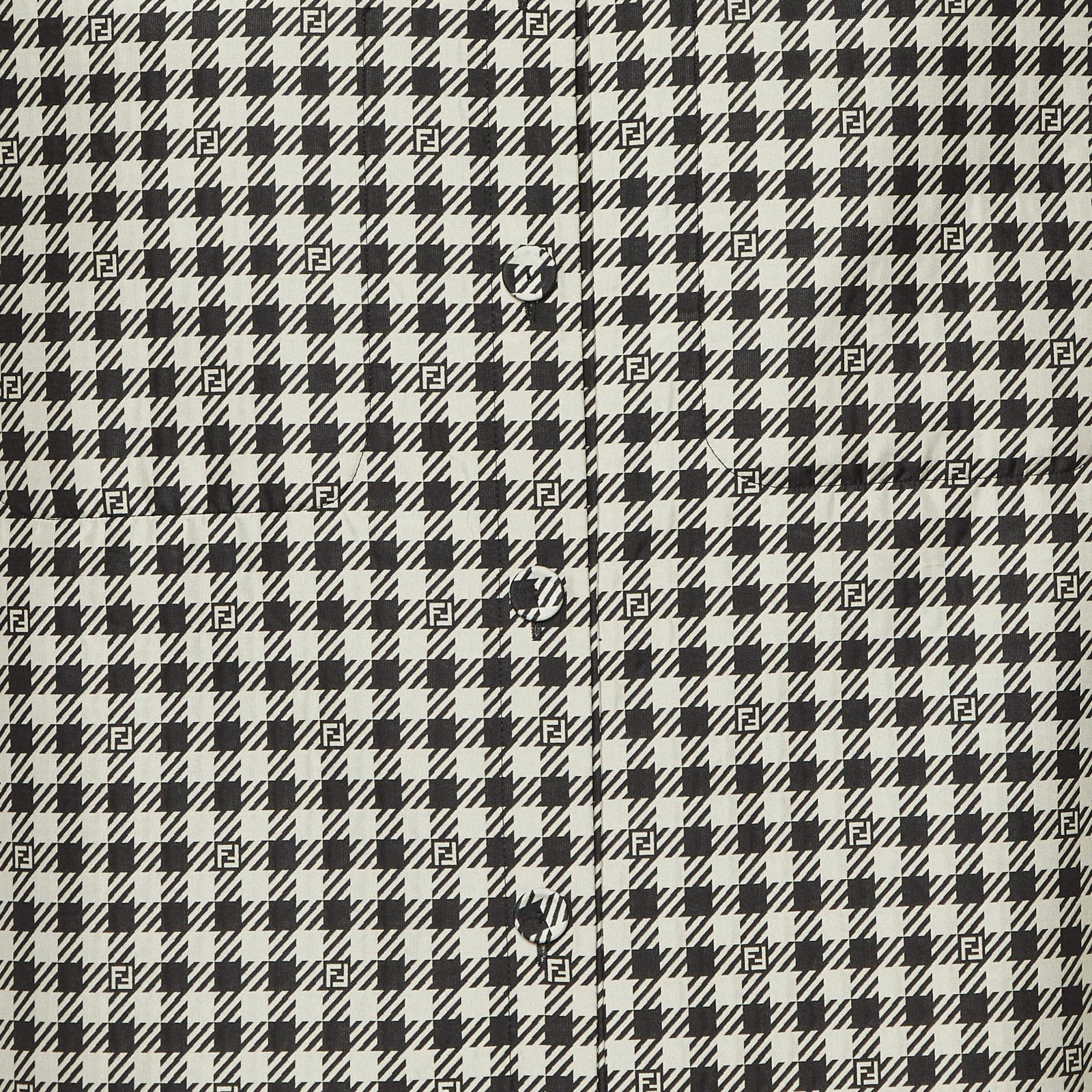 Fendi BlackWhite Houndstooth Patterned Reversible… - image 6