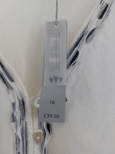Per Una Pure Linen White Belted Long Shirt Size 18 - Picture 7 of 16