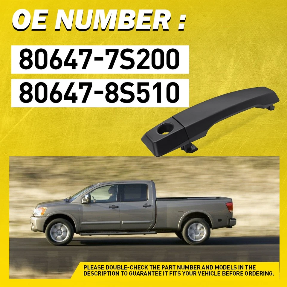 1X Manija de puerta exterior negra para Nissan Pathfinder Armada 2004 conductor delantero/izquierdo Foto 3 de 4