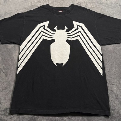 Rere Vintage Marvel Venom Spider T-Shirt Mens Large Black White Graphic Print