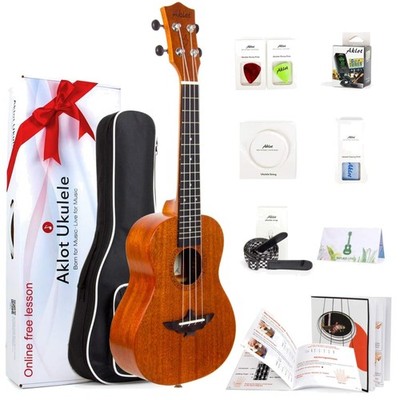 Exceptional 23'' Solid Mahogany Ukulele - Complete Kit with Free Lessons Included
