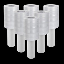 6 PCS Stretch Wrap Film With Handle 80 Gauge 4 Inch x 1000 Ft Plastic Pallet