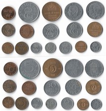 SUECIA. Lote de 17 monedas diferentes