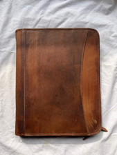 Leather Portfolio Organizer with Zipper for Men Women, Padfolio Business Resume