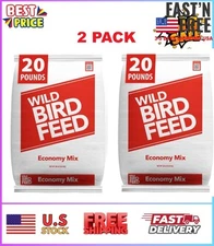 2 PACK Economy Mix Wild Bird Feed, Value Bird Seed Blend, Dry, 20 lb. Bag, NEW