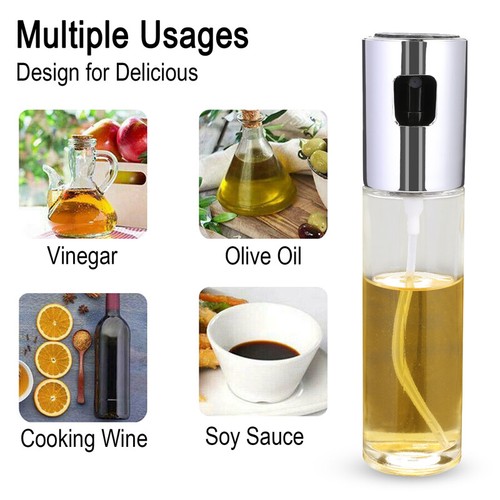 Portable Oil Dispenser Bottle 100ml Sprayer Pourer Glass For Kitchen & Camping - Picture 6 of 14