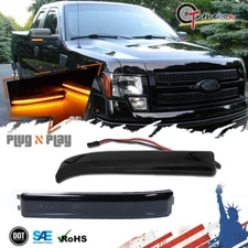 For 09-14 Ford F-150 Smoked LED Side Mirror Turn Signal Marker Reflector Lights