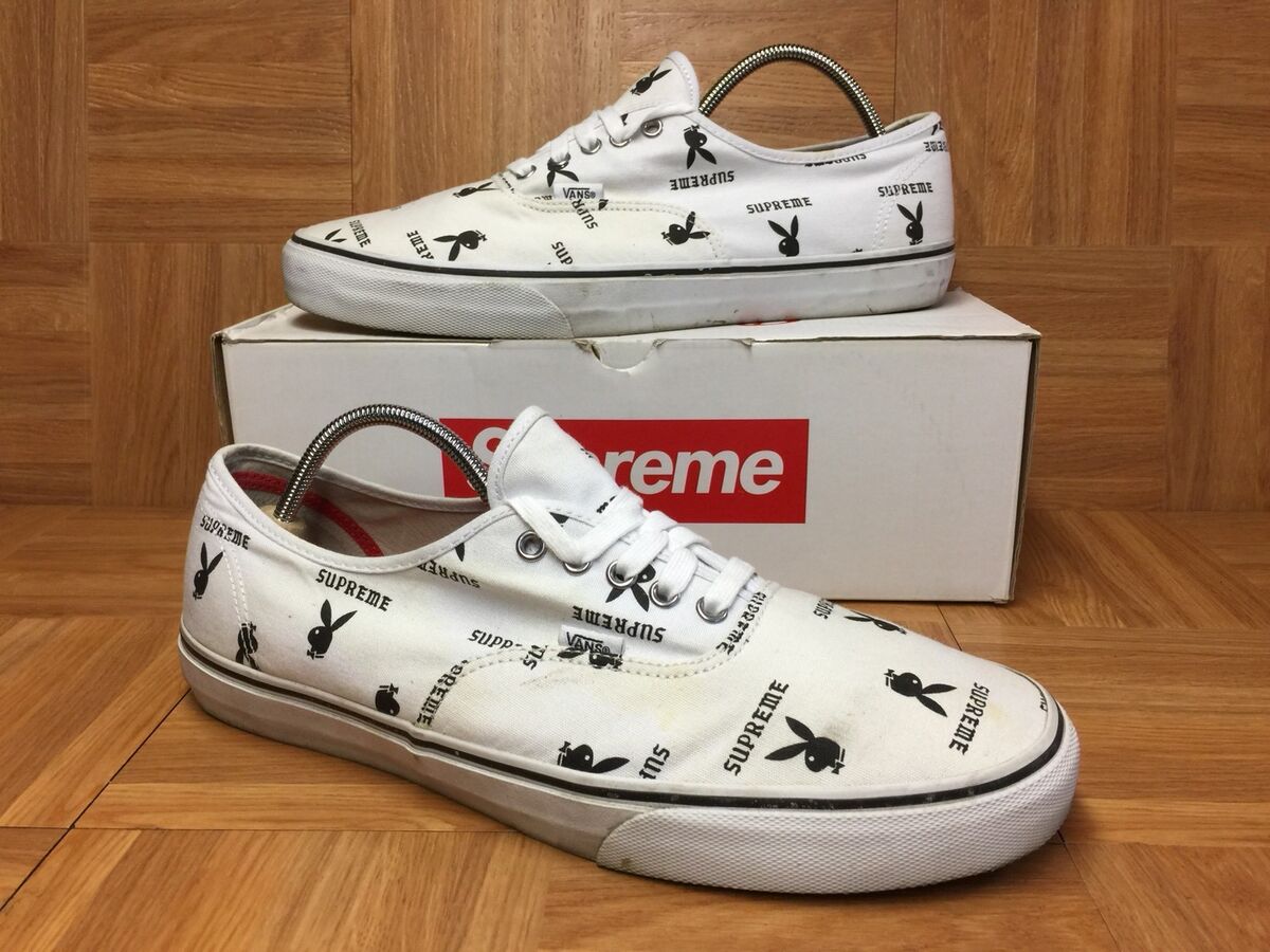 RARE🔥 VANS x Supreme x Playboy White Men's VNTG Shoes Sz 13 RARE🔥 VANS x Supreme x Playboy White Men's VNTG Shoes Sz 13