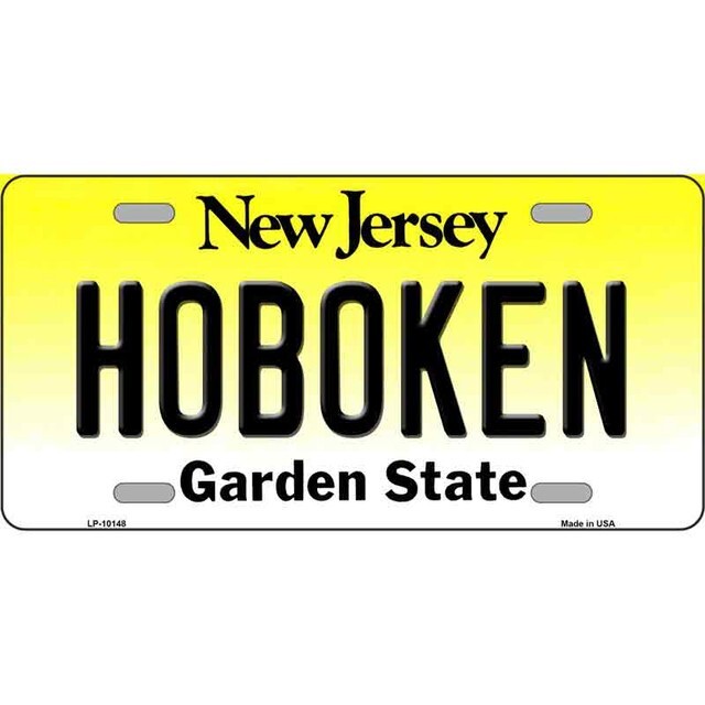Hoboken NJ Metal License Plate Sign Wall Decor for Home Car or Truck