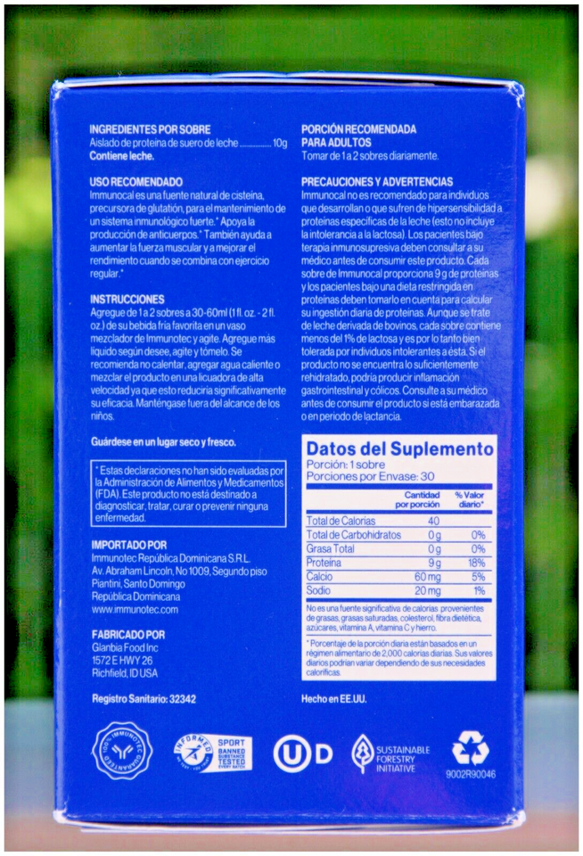 Immunocal Fitness Dietary Sports Supplements Immunocal Classic Blue -  Glutathione Precursor Powder, 30 Servings (Exp 2026/2027) Immunocal  Vitamins & Lifestyle Supplements