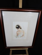 Beautiful Vintage Large Original Kay Boyce Watercolour , Lady Sitting