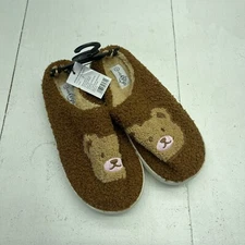 Sole Mates Brown Teddy Bear Slip On House Shoe Slippers Women’s Size 7 New