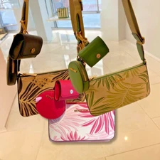 Michael Kors Jet Set Travel SM Crossbody Bag Tech Attached w/Airpod &Coin Wallet