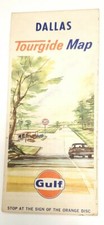Vintage 1966 Map - Dallas, Texas - Gulf Oil Co - Tourgide