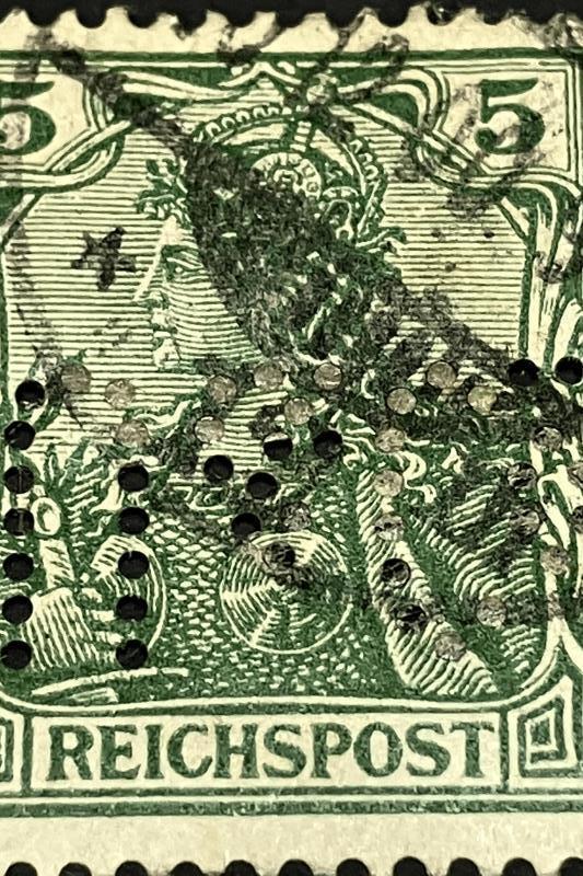 Rare 1900s Germany Stamp 5 Pf Deutsches Reich Green Stamp Used Hinged