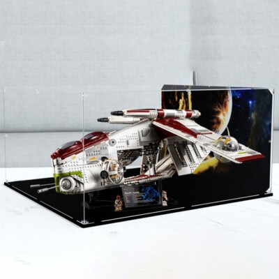 Acrylic Display Case for Lego Star Wars Republic Gunship 75309 with Background