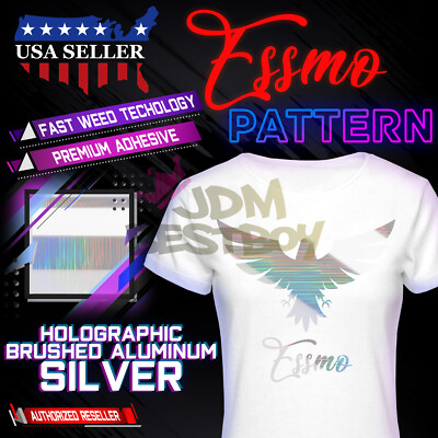 Essmo Holographic Alum Silver Pattern Heat Transfer Vinyl HTV T-Shirt Iron SP04