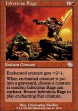 MTG magic cards 2x Infectious Rage Judgment Light Play, English
