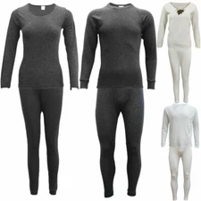 Mens Womens 2PCS SET Merino Wool Top Pants Thermal Leggings Long Johns Underwear