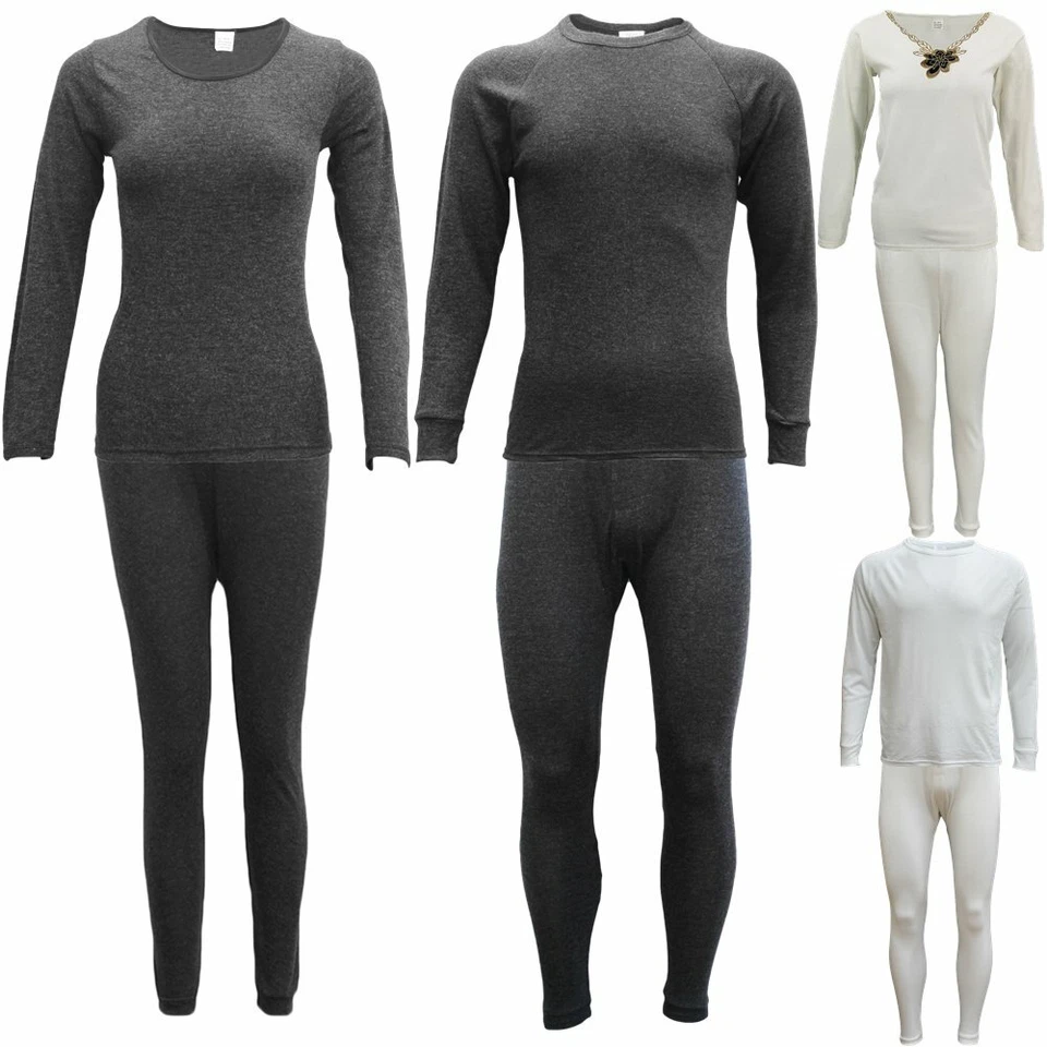 Mens Womens 2PCS SET Merino Wool Top Pants Thermal Leggings Long Johns Underwear