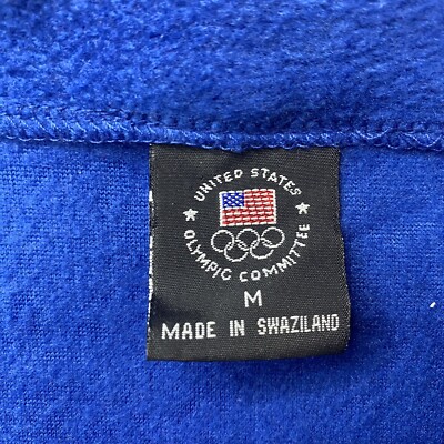 Vintage USA Olympic Committee Vest Fleece Full Zip Medium Blue Sport 90 s Y2K M