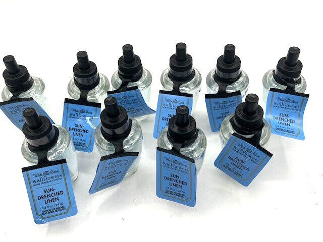 x10 Bath & Body Works Sun-Drenched Linen Wallflower Refill Bulb Lot