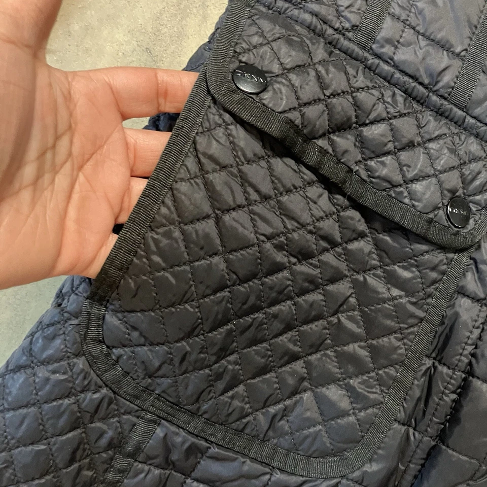 Chaqueta DKNY Mujer Talla Pequeña Negra Acolchada Abrigo con Capucha Largo Medio Ligero Foto 4 de 4