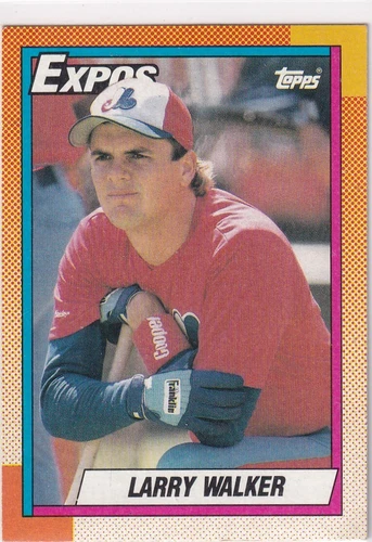 1990 TOPPS LARRY WALKER RC ROOKIE CARD #757 NM-MINT