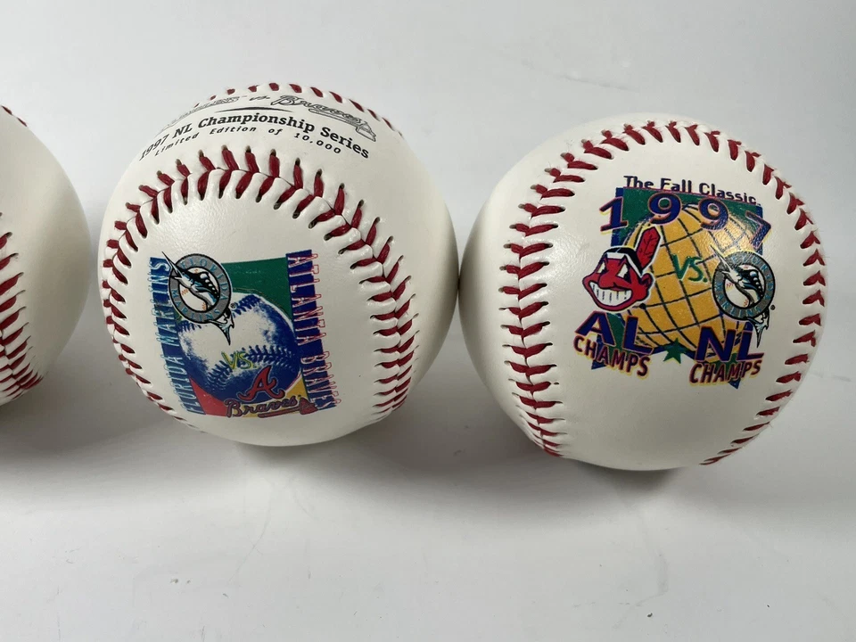 1997 Florida Marlins Indians Braves World Series Champions Official MLB Baseball - Image 3 of 4