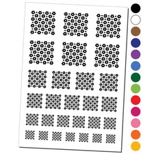 Flowers and Dots Temporary Tattoo Water Resistant Fake Body Art Set Collection