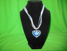 Handcrafted Necklace with Heart Art Glass Pendant