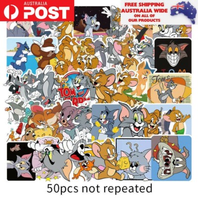 50x Tom & Jerry Cartoon Cat Sticker Pack Waterproof Graffiti Laptop Phone Gift