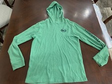 Vineyard Vines Long Sleeve Hoodie Shirt Boys Size Medium Football Theme Green