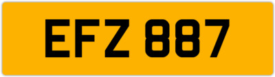 EFZ 887 E 3x3 DATELESS PRIVATE NUMBER PLATE EM EMM EMMA EVE EVA EUAN ERIC ELA ED