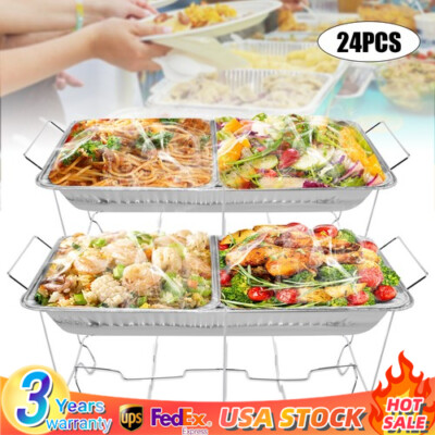 24 Pack Chafing Wire Rack Buffet Stand Full Size Chafing Food Warmer Dish Stand