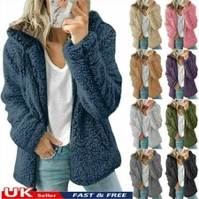 Womens Teddy Bear Fluffy Ladies Coat Winter Thick Warm Fur Fleece Jacket Outwear