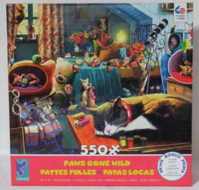 Ceaco 550 Piece Jigsaw Puzzle Paws Gone Wild Playful Cats KITTEN PLAY