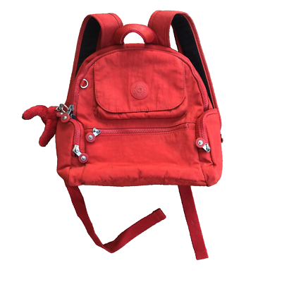 Kipling Matta Red Small Backpack Adjustable Straps Monkey 