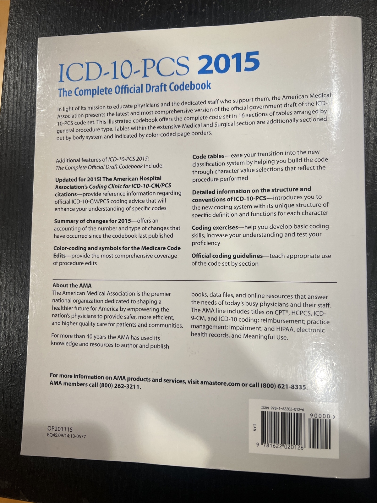 ICD-10-PCS 2015 Codebook Paperback American Medical Association